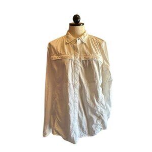 Exofficio Buzz Off Insect Shield White Button Long Sleeve Shirt Women's L